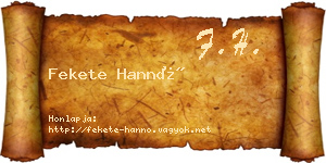 Fekete Hannó névjegykártya