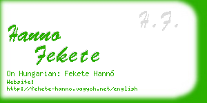 hanno fekete business card